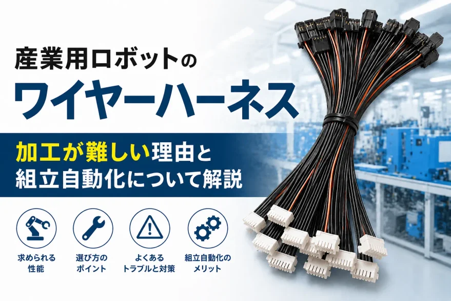 産業用ロボットのワイヤーハーネス｜加工が難しい理由と組立自動化とは